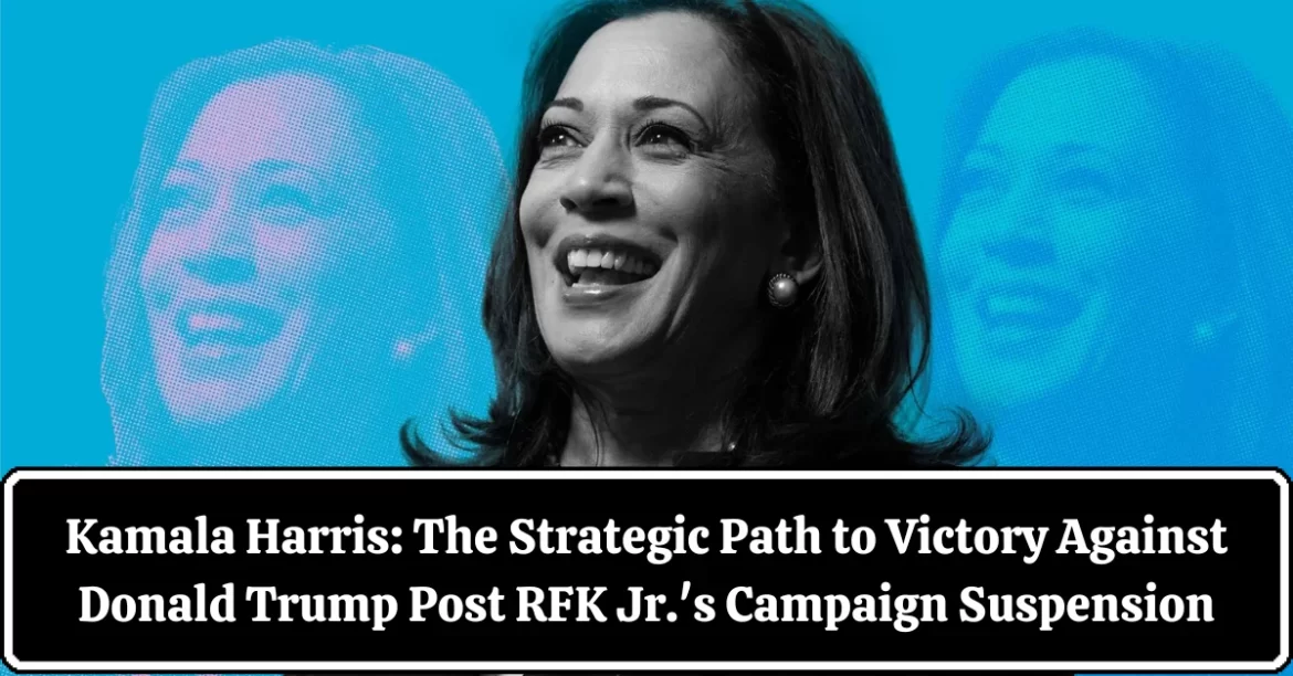 Kamala Harris speaking at a 2024 campaign rally after RFK Jr.'s withdrawal from the race